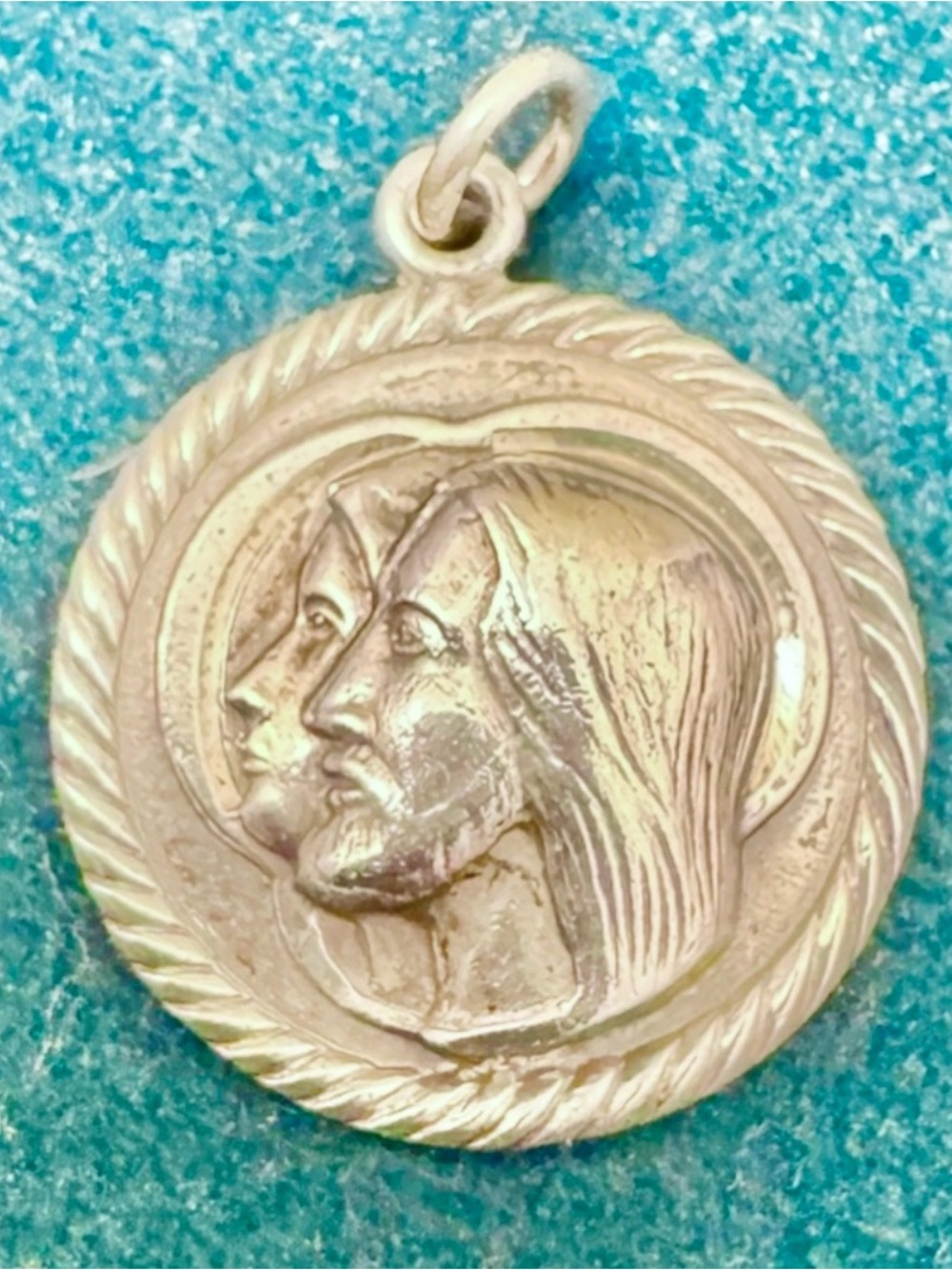 Sterling Silver Jesus & Mary Pendant